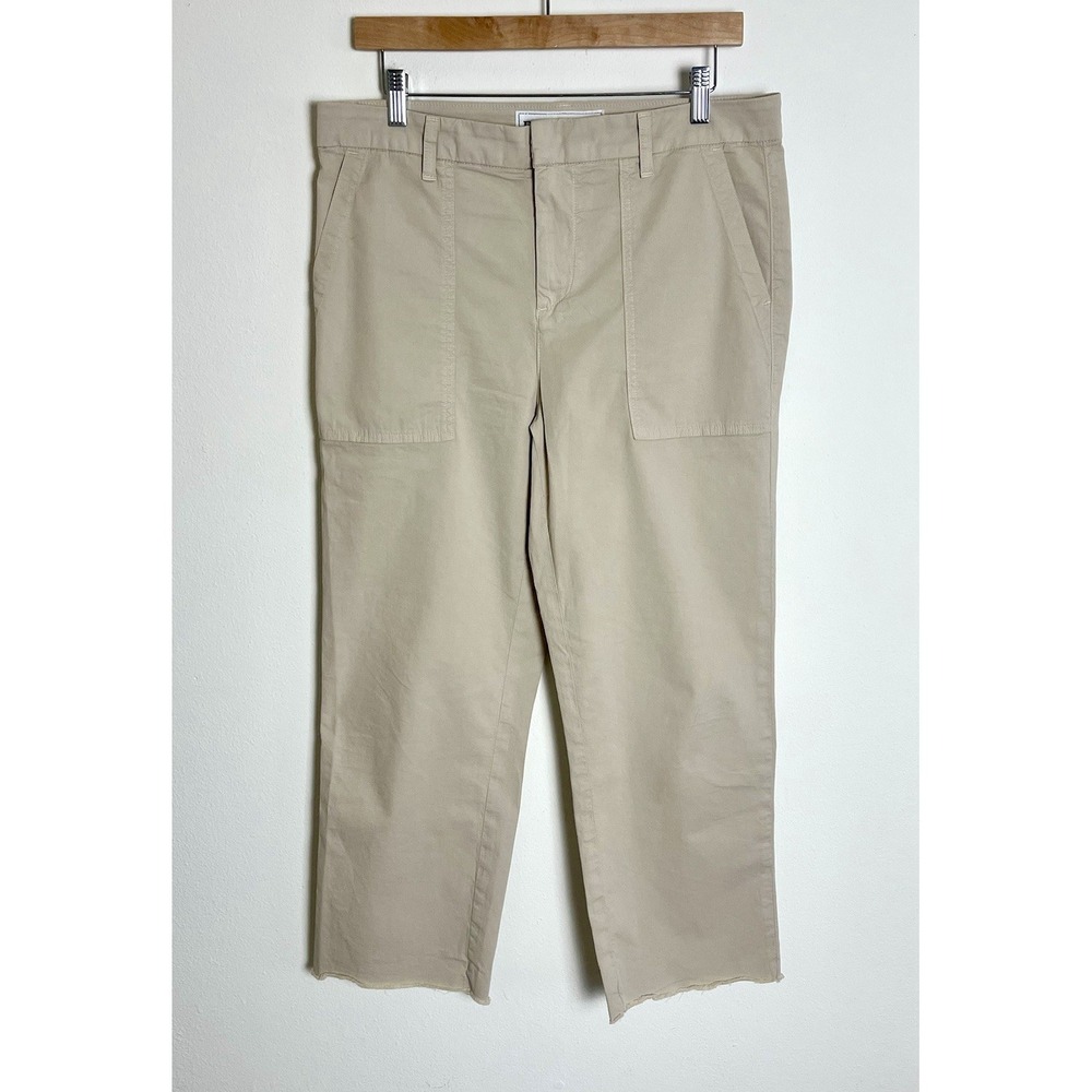 FRANK & EILEEN‎ Blackrock Utility Pants Khaki Italian Fabric Size 10 - Picture 4 of 16